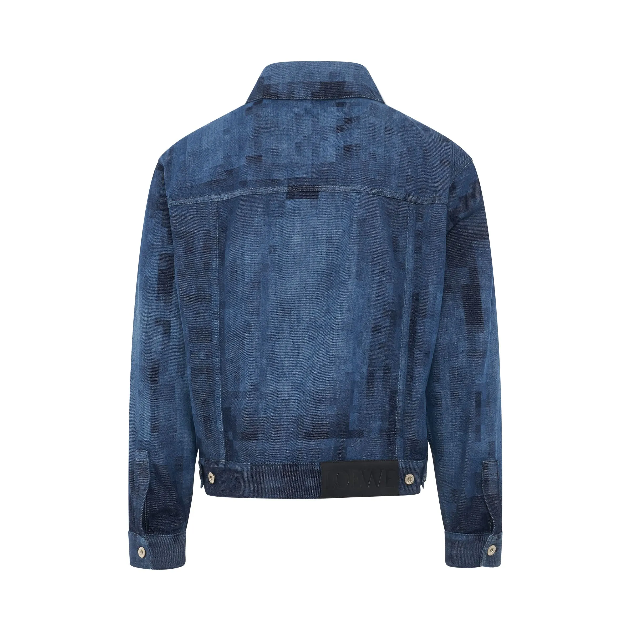 Pixelated Denim Jacket in Raw Denim