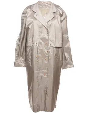 Single Breasted Classic Beige Trench Coat - XL