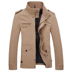 Slim Fit Men's Bomber Trench Jacket