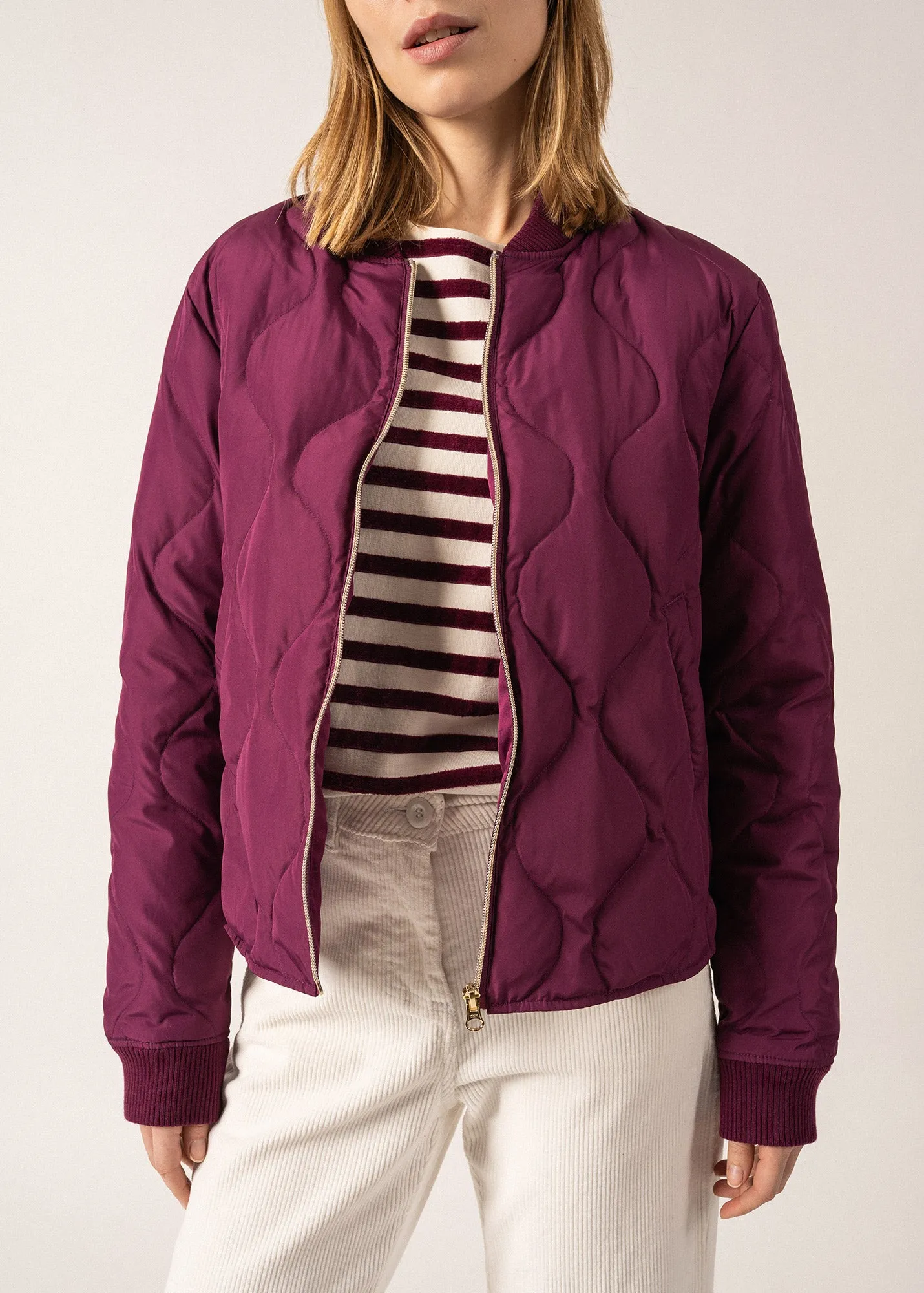 Ste Izia Quilted Jacket - bomber style (PRUNE)