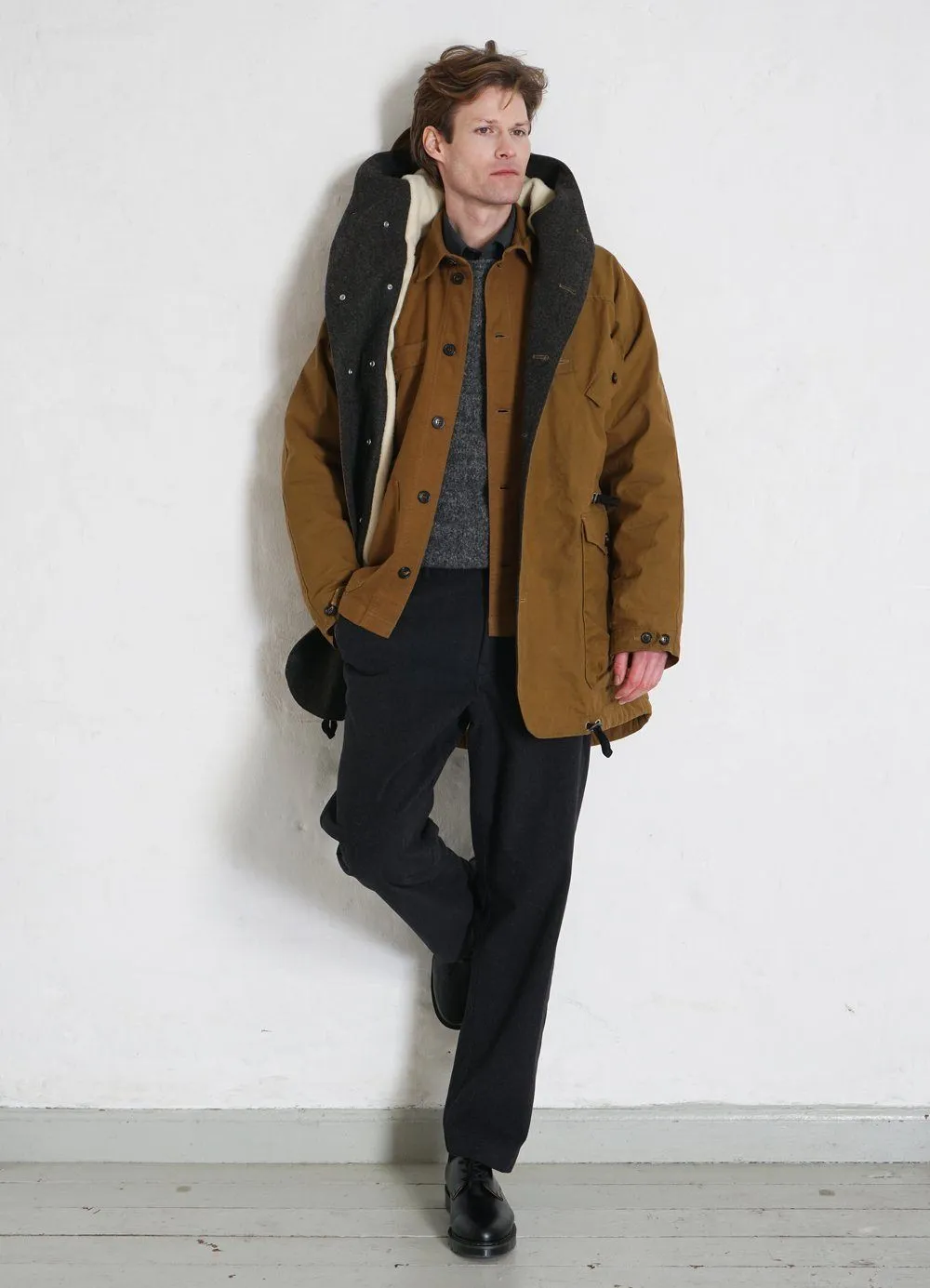 STORM | Hooded Waxed Cotton Parka | Breen