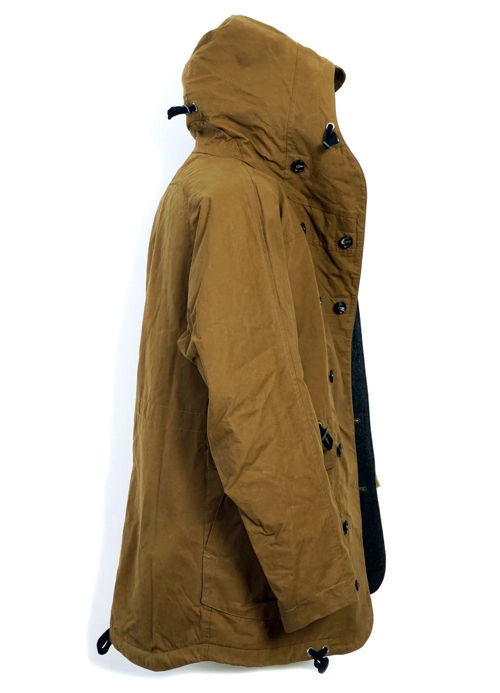 STORM | Hooded Waxed Cotton Parka | Breen