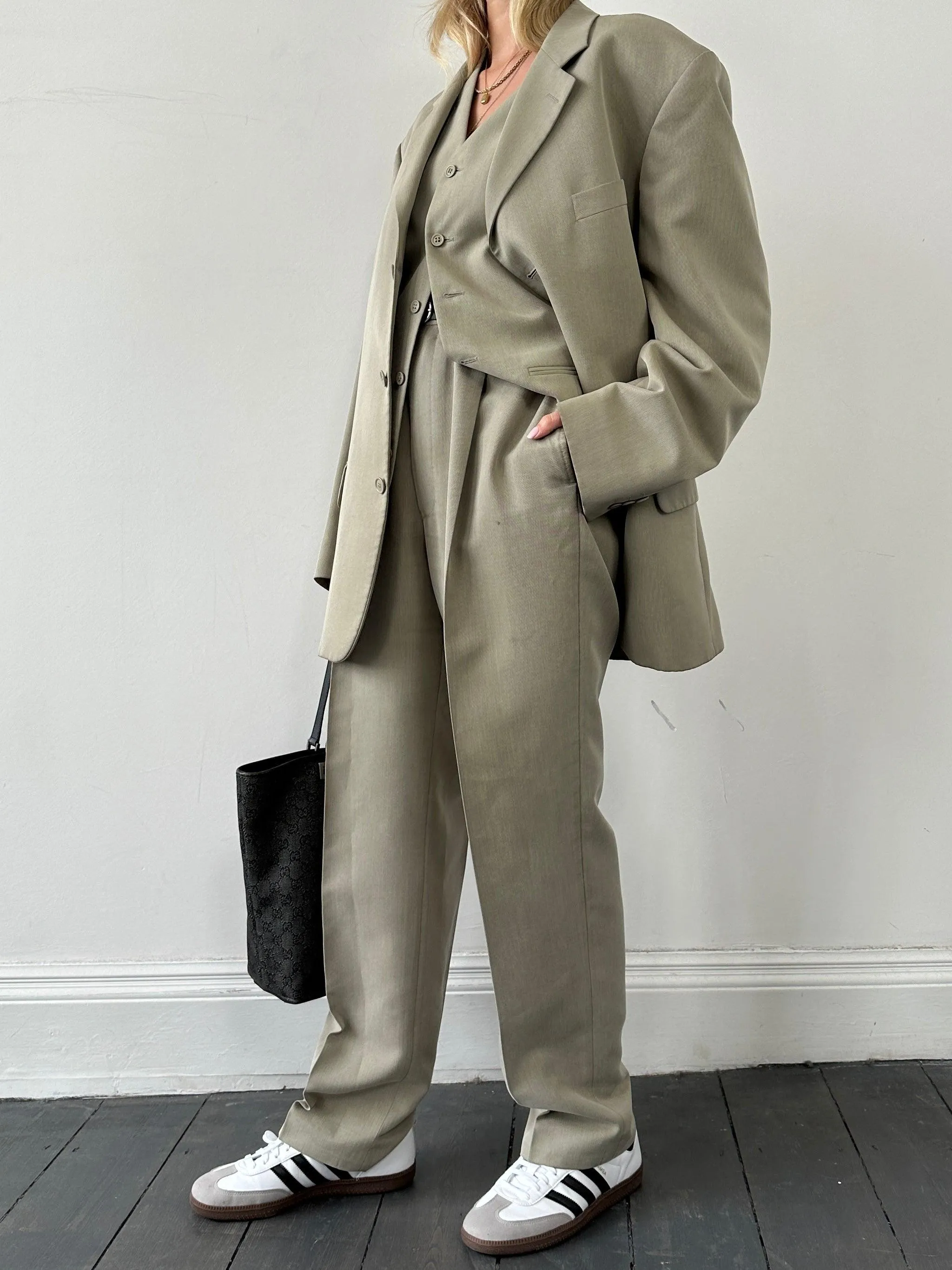 Vintage Relaxed Three Piece Suit - 44R/W32