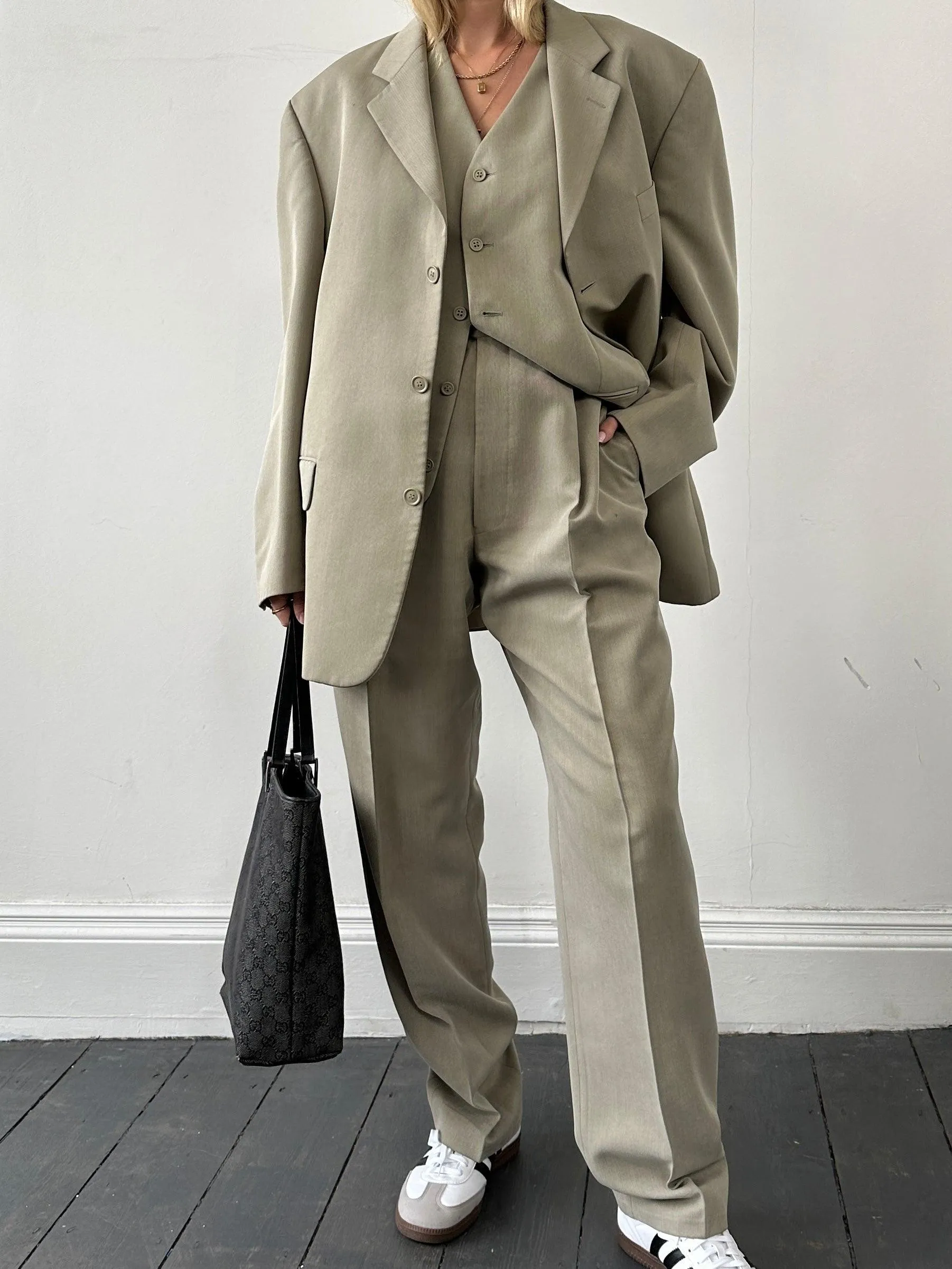 Vintage Relaxed Three Piece Suit - 44R/W32