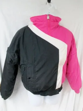 Vtg 1985 Womens DOWNHILL RACER Snowboard Ski Jacket Coat Down Puffer PINK M