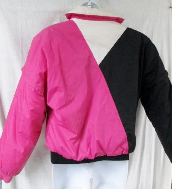 Vtg 1985 Womens DOWNHILL RACER Snowboard Ski Jacket Coat Down Puffer PINK M