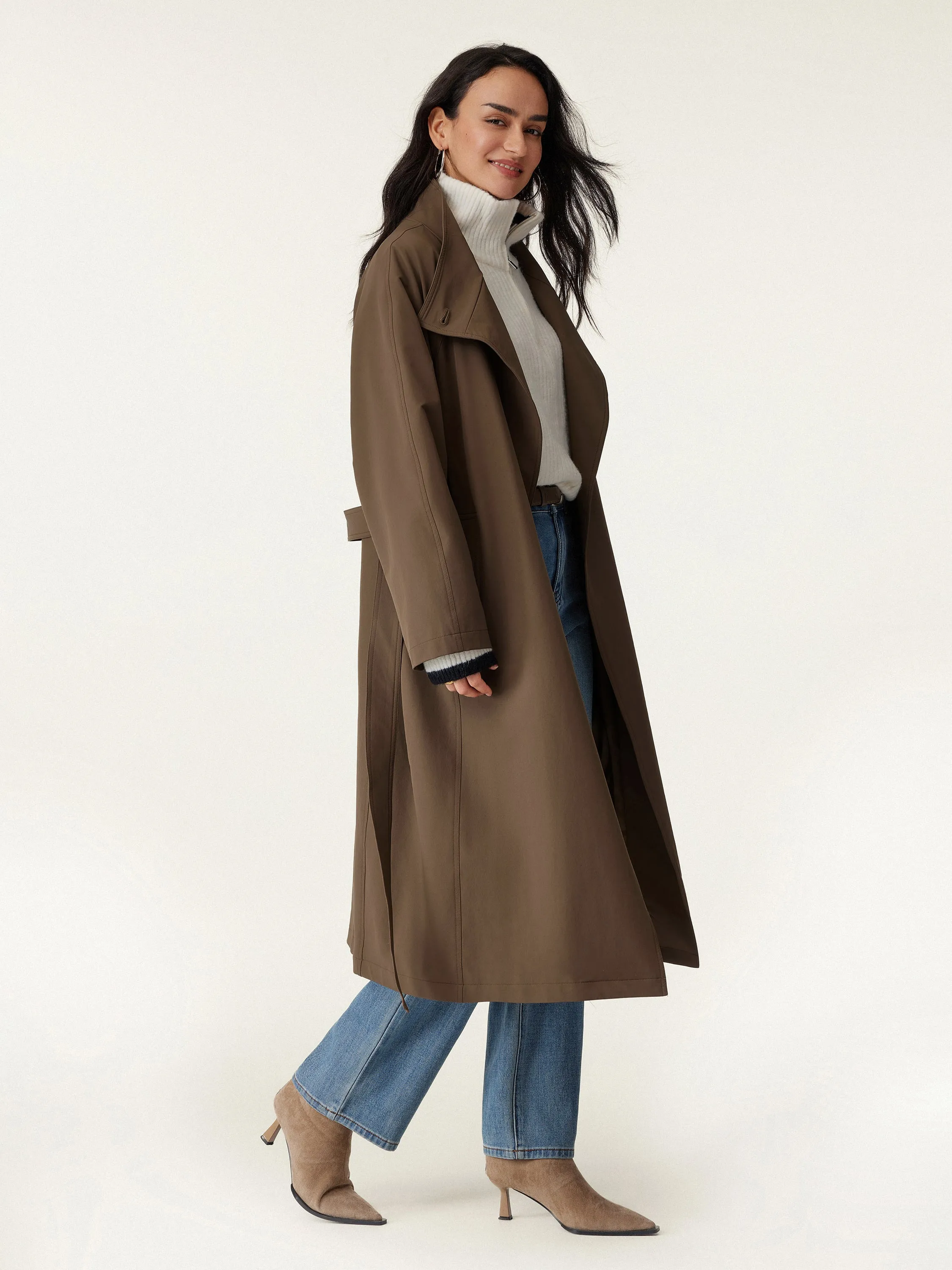 Waterproof Belted Trench Coat