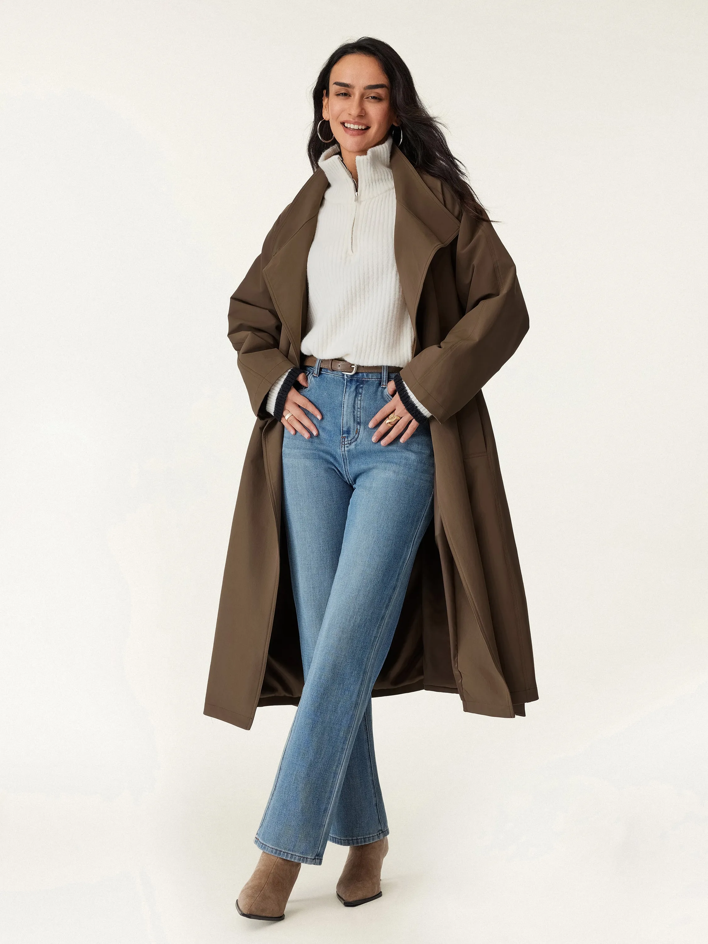 Waterproof Belted Trench Coat