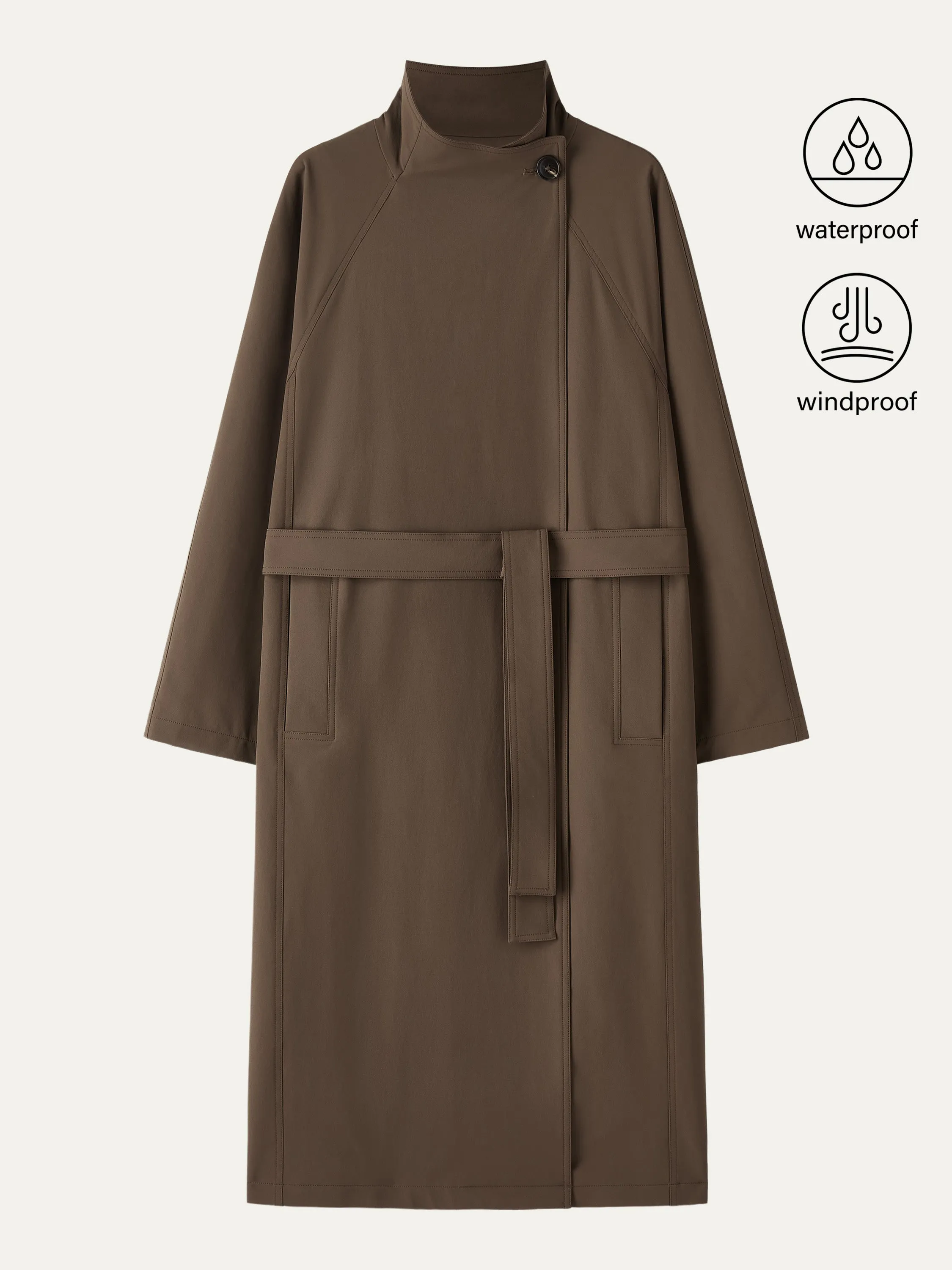 Waterproof Belted Trench Coat