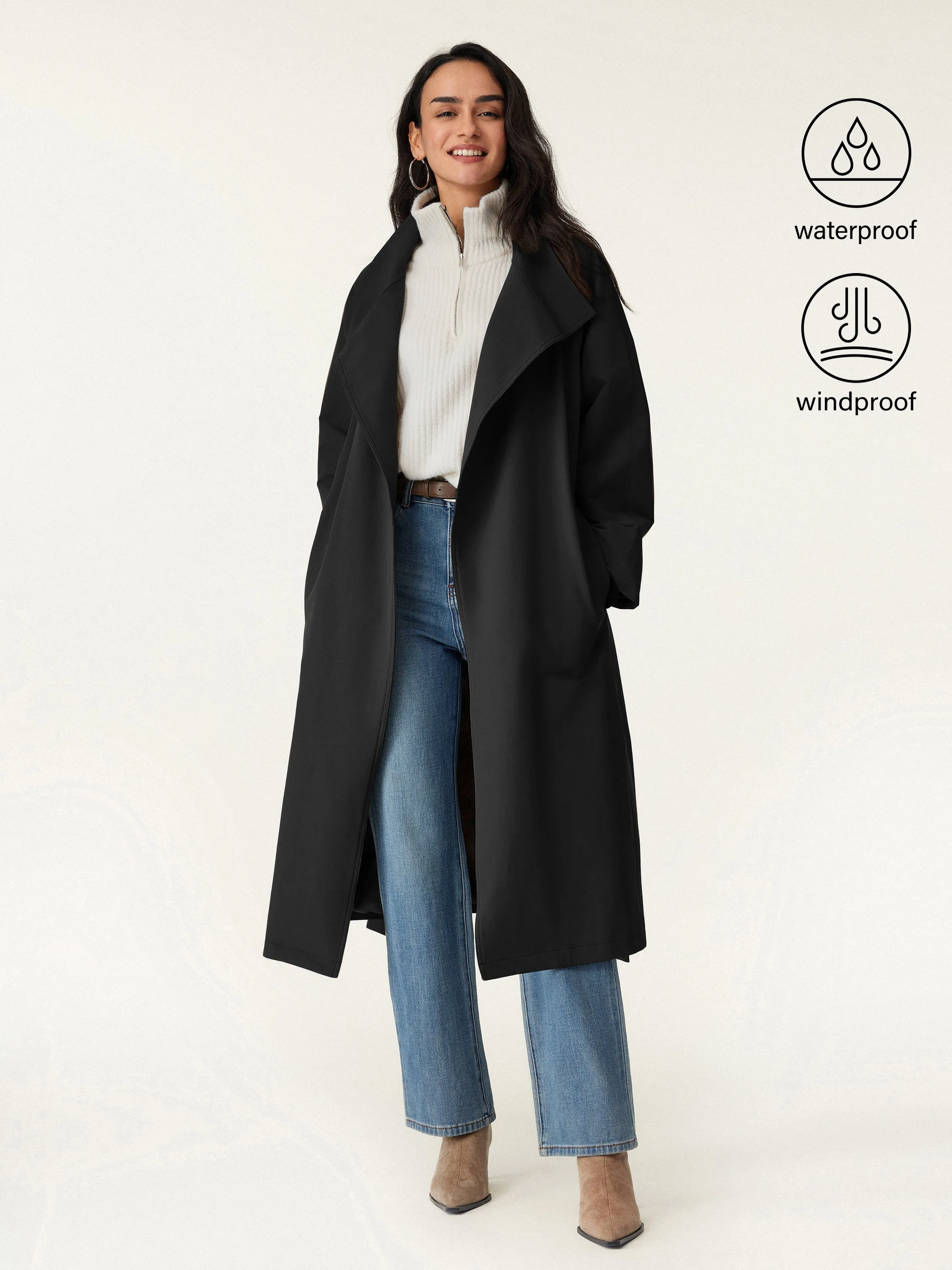 Waterproof Belted Trench Coat