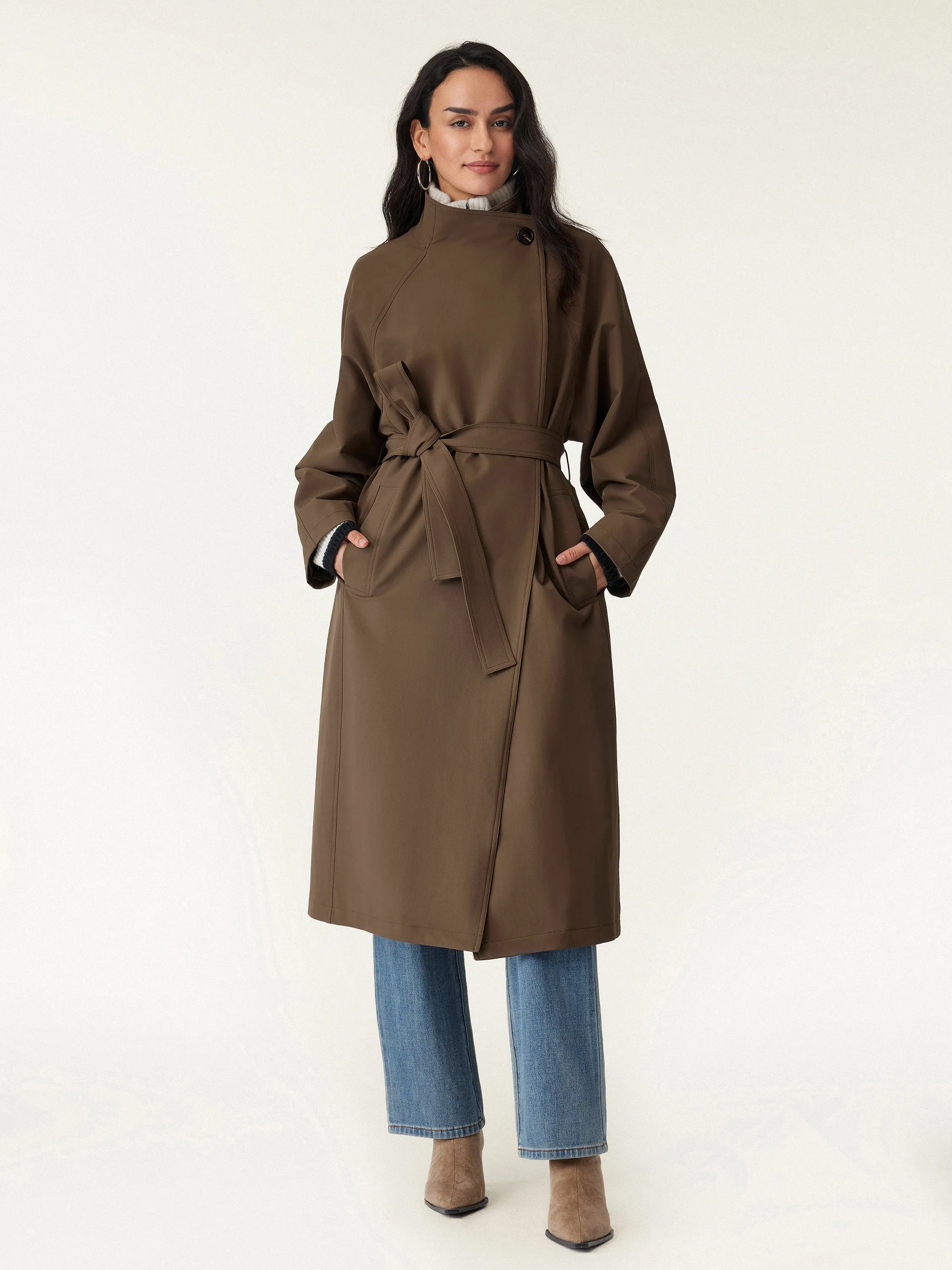 Waterproof Belted Trench Coat