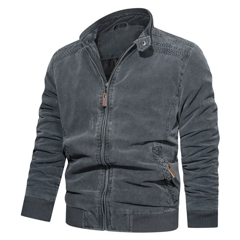 West Louis™ Mens Spring Casual Fleece Tactical Bomber Jacket