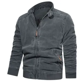 West Louis™ Mens Spring Casual Fleece Tactical Bomber Jacket