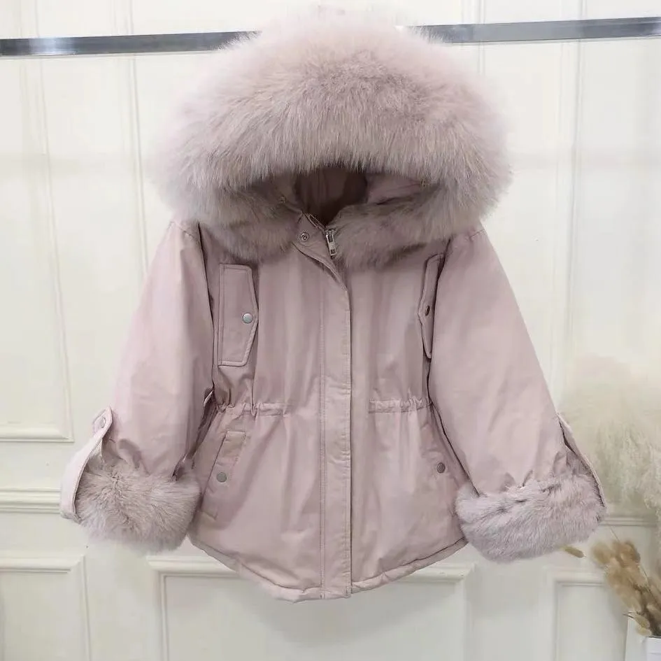 Women's Winter Casual Thick Slim Warm Parka With Fox Fur