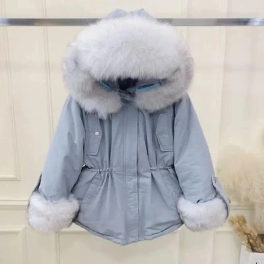 Women's Winter Casual Thick Slim Warm Parka With Fox Fur